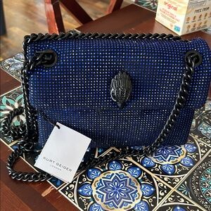 Kurt Geiger Black and Blue Crossbody Bag